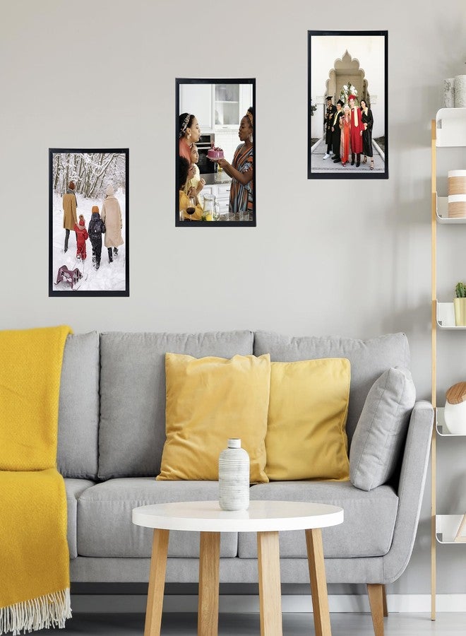 JCJMY 12x17 Black Picture Frame Set of 2, Horizontal and Vertical Formats for Wall Hanging, 12 x 17 Wall Gallery Poster Photo Frames with Shatter Resistant Plexiglass, 2 Pack, Black - Image 5
